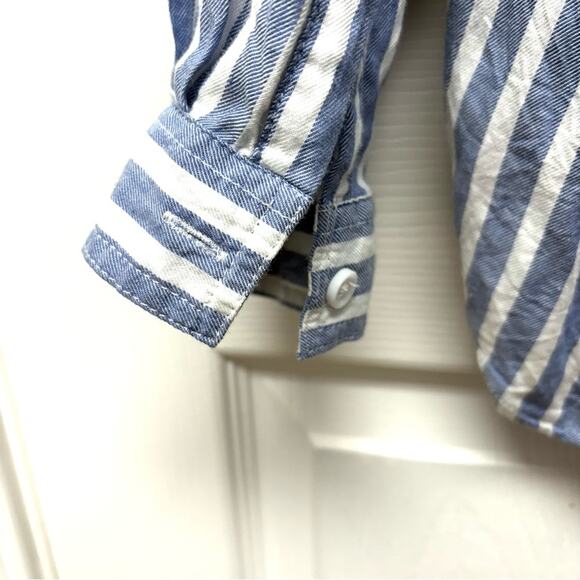 Beach Lunch Lounge Button Down Shirt, Anthropology, Cotton Linen Blend, Size S - Picture 5 of 8